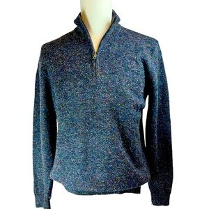FRYE & CO Gray Blue 1/4 Zip Sweater Men's Size Large Office Casual‎ Date Night